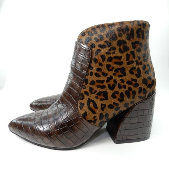 Jeffrey Campbell Bentlee Bootie Size 8 Cheetah Brown Calf Hair Leather NEW - Picture 2 of 10